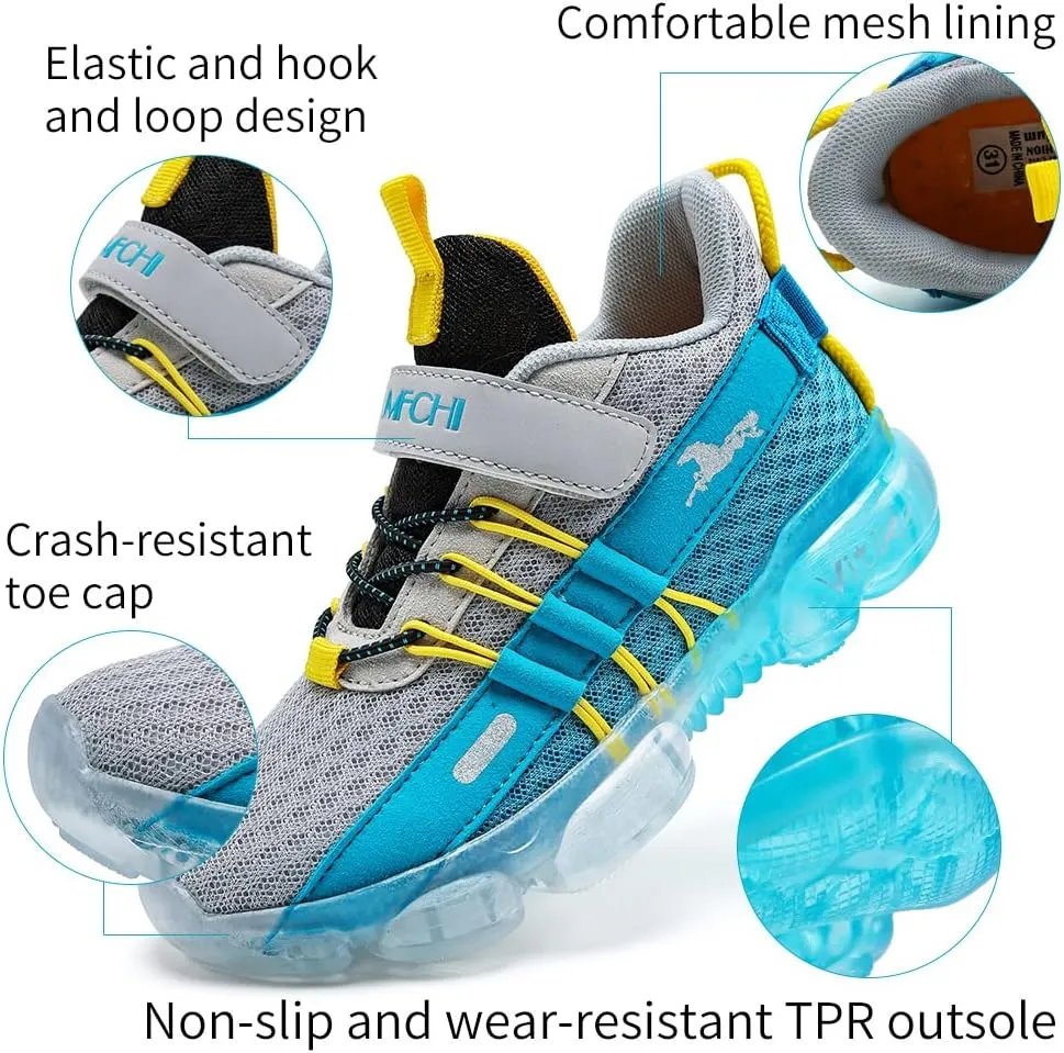 JMFCHI Boys Girls Kids' Sneakers Knitted Mesh Sports Shoes Breathable Lightweight Running Shoes for Kids Fashion Athletic Casual Shoes