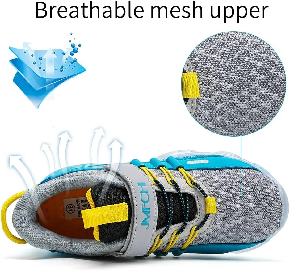 JMFCHI Boys Girls Kids' Sneakers Knitted Mesh Sports Shoes Breathable Lightweight Running Shoes for Kids Fashion Athletic Casual Shoes