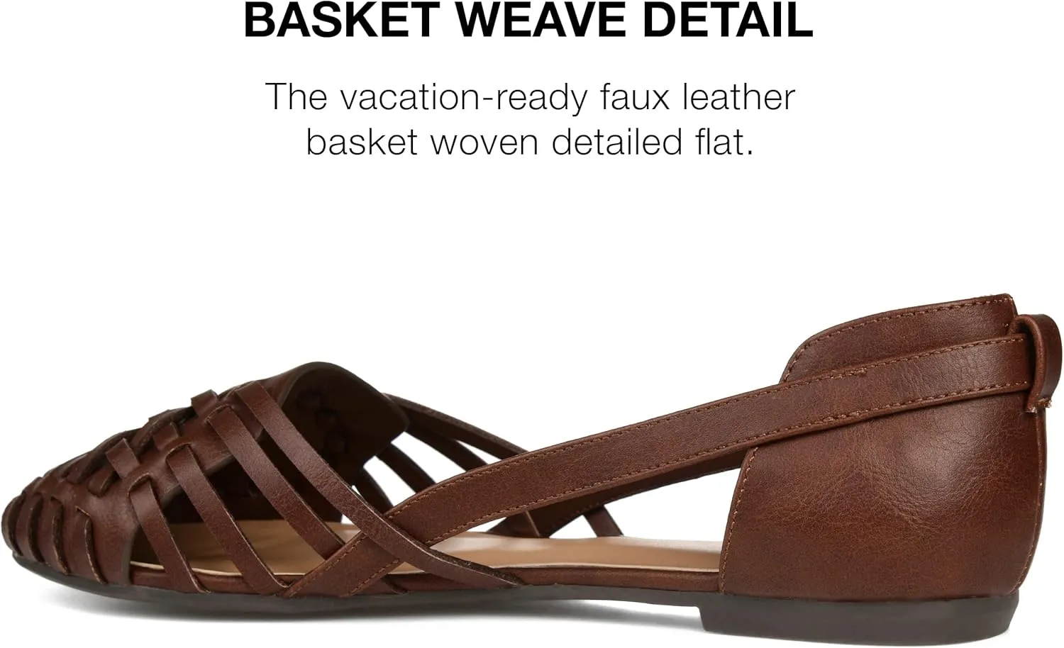 Journee Collection Womens Basket Woven Slip On Sandal Block Heel Caged Closed Round Toe Breathable Ekko Ballet Flat