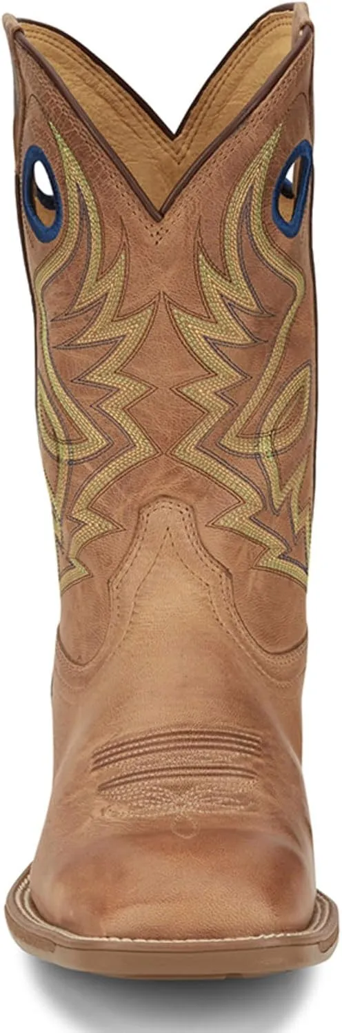 Justin Pickett 11" Western Men's Boots - Durable Leather Cowboy Footwear, Classic Style for Rodeo & Ranch, Comfortable Fit