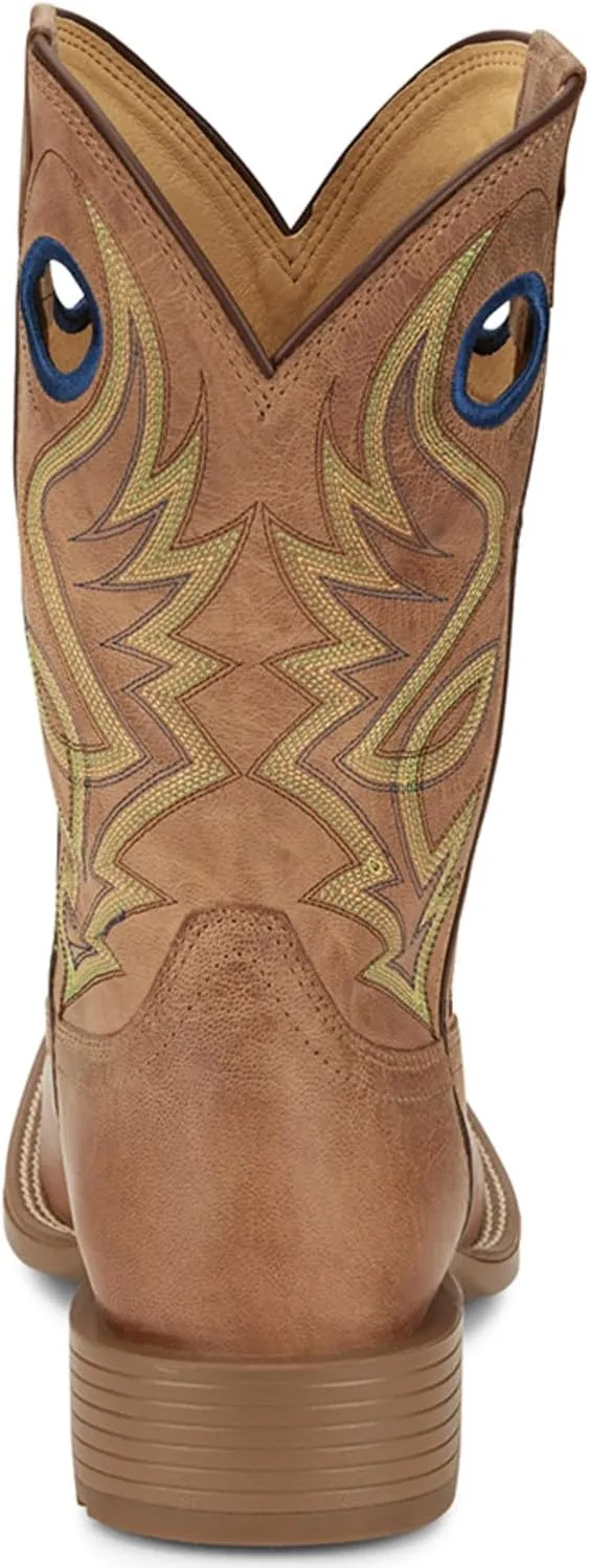 Justin Pickett 11" Western Men's Boots - Durable Leather Cowboy Footwear, Classic Style for Rodeo & Ranch, Comfortable Fit