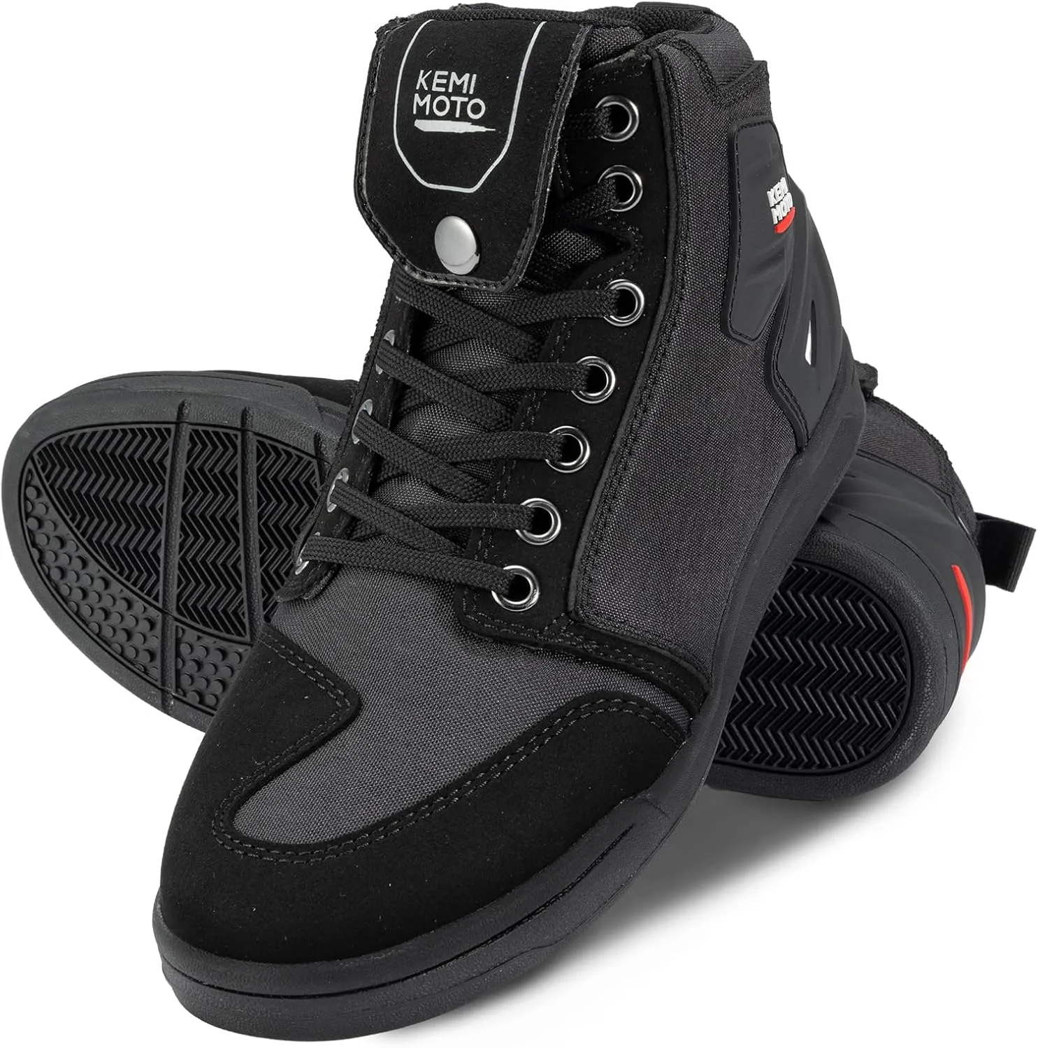 KEMIMOTO Motorcycle Shoes with Thick Heel Protective Gear Casual Anti-slip Street Motorcycle Riding Boots for Men