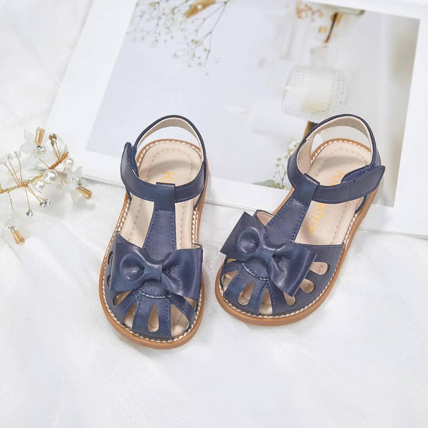 Kiderence Toddler Girls Sandals Little Girls Kids Summer Shoes Toddler Sandals