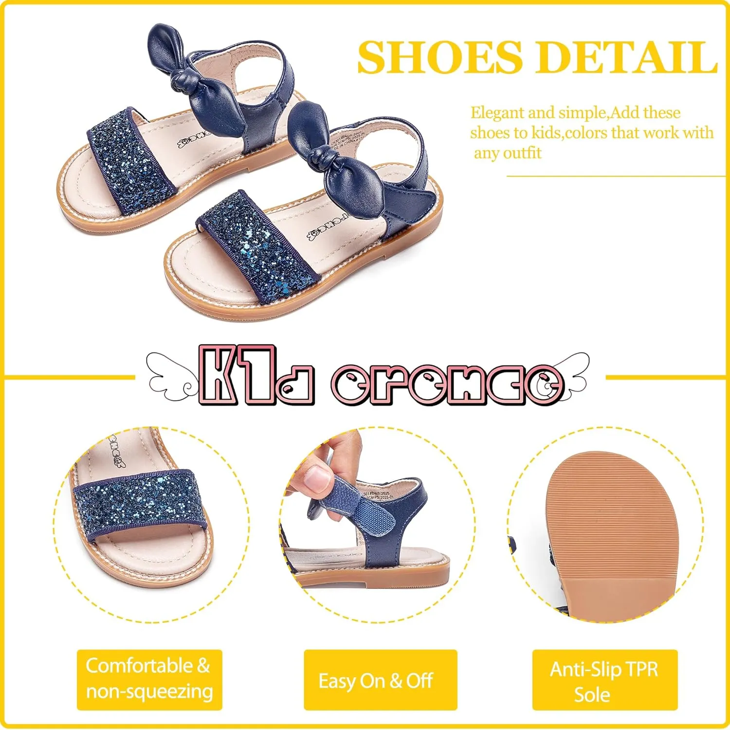 Kiderence Toddler Girls Sandals Little Girls Kids Summer Shoes Toddler Sandals