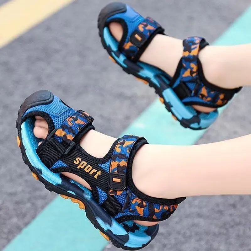 Kids Boy Breathable Closed Toe Sport Sandals for Summer Outdoor Walking Running Beach