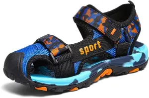 Kids Boy Breathable Closed Toe Sport Sandals for Summer Outdoor Walking Running Beach