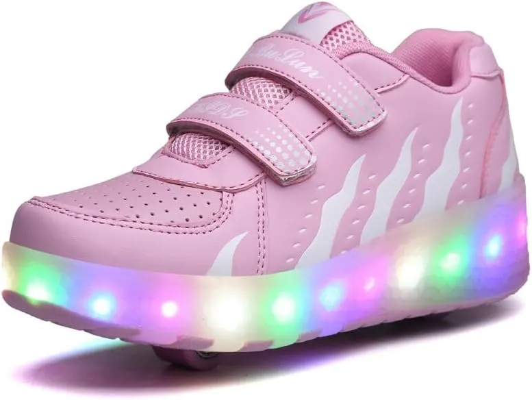 Kids Roller Shoes with Two-Wheeled Roller Skateshoes Sport Shoes USB Charging Luminous Shoes