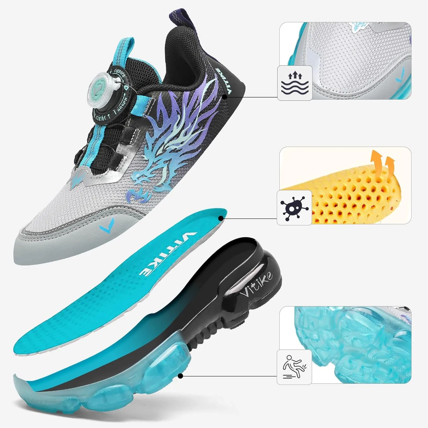 Kids Sneakers Boys Girls Running Tennis Shoes Athletic Sports Casual