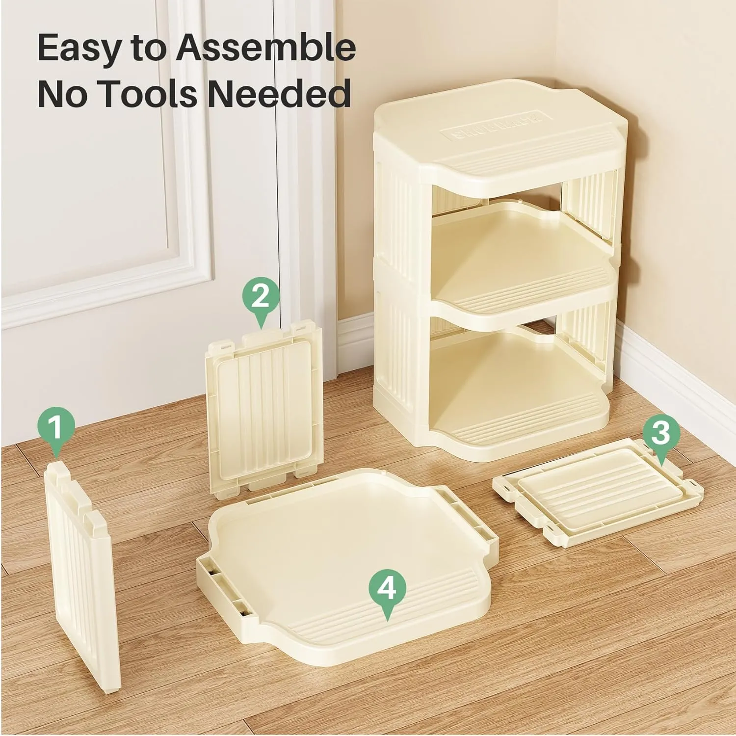 Kitstorack Vertical Shoe Rack: 8 Tiers Stackable Shoe Rack for Closet DIY Free Standing Shoe Organizer Small Shoe Shelf for Small Spaces and Narrow Spaces Plastic, White