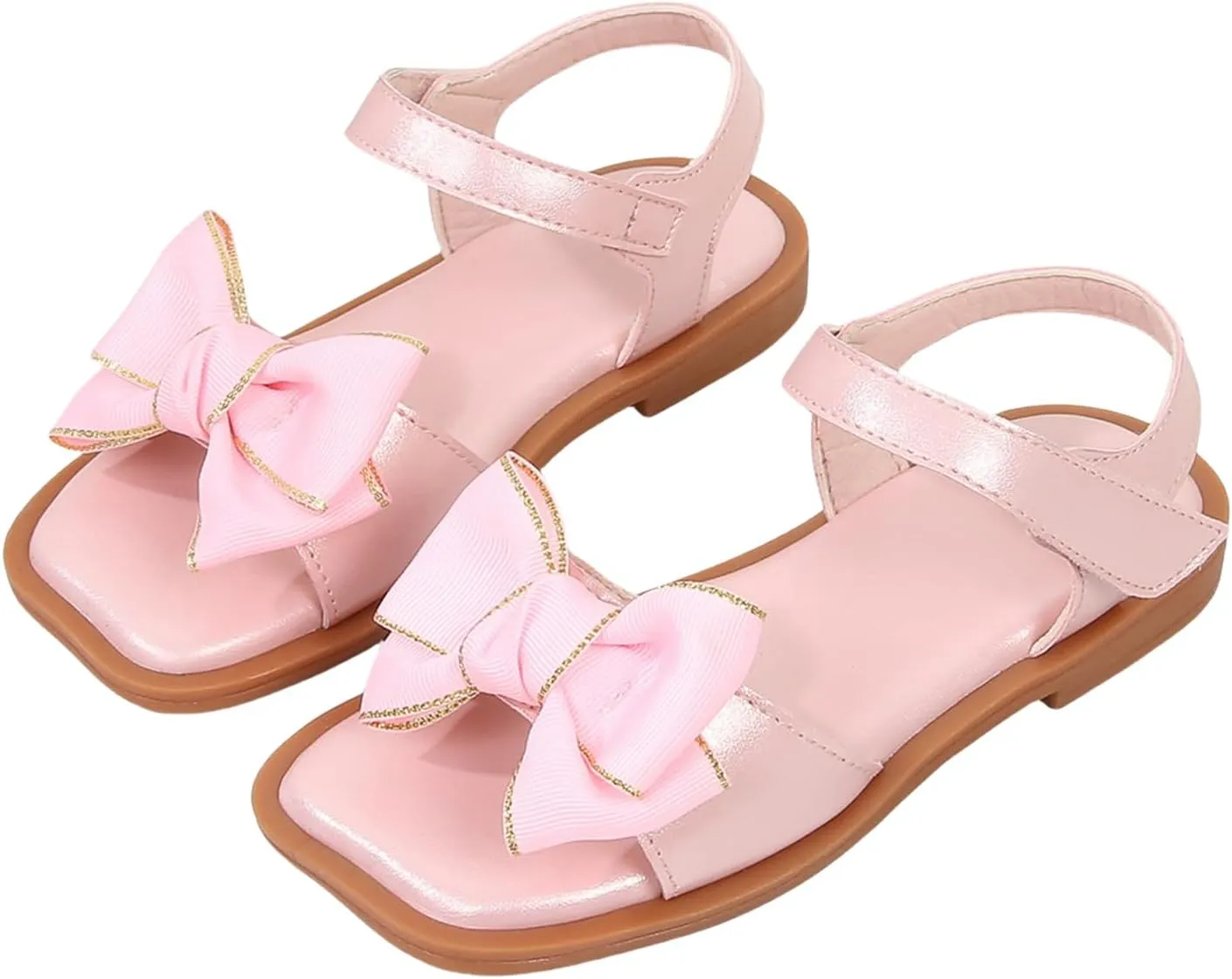 kkdom Girls Cute Heart Sandals Open Toe Summer Flats Dress Sandals Shoes