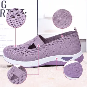Knitted Breathable Sneakers, Women's Comfortable Breathable Knitted Sneakers, Breathable Slip-On Casual Non-Slip Sneakers