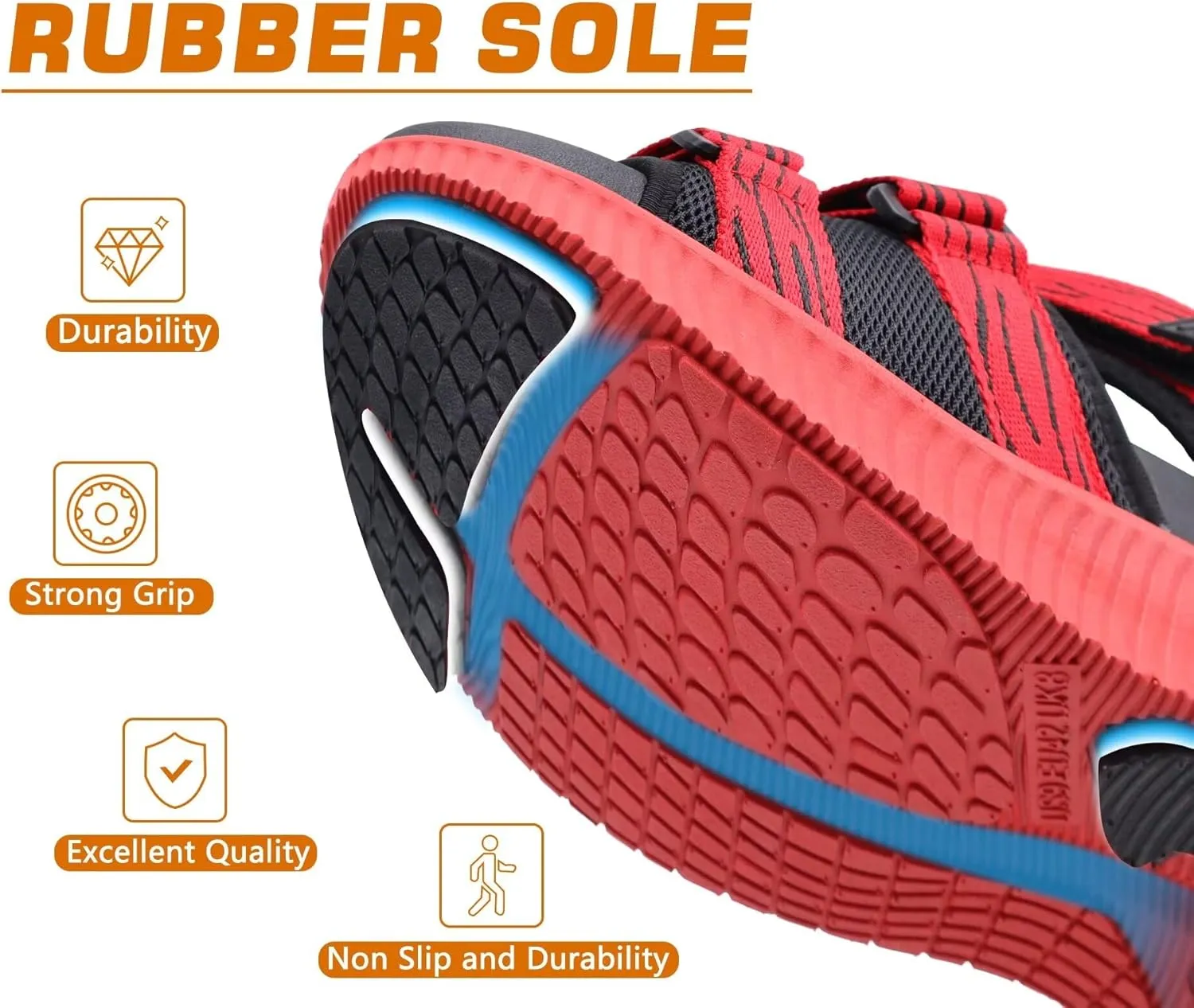 KuaiLu Mens Hiking Sandals with Arch Support Orthopedic Walking Recovery Sandals for Plantar Fasciitis Open Toe Summer Athletic Sport Comfortable Cushion Breathable Outdoor Water Sandals Size7-13