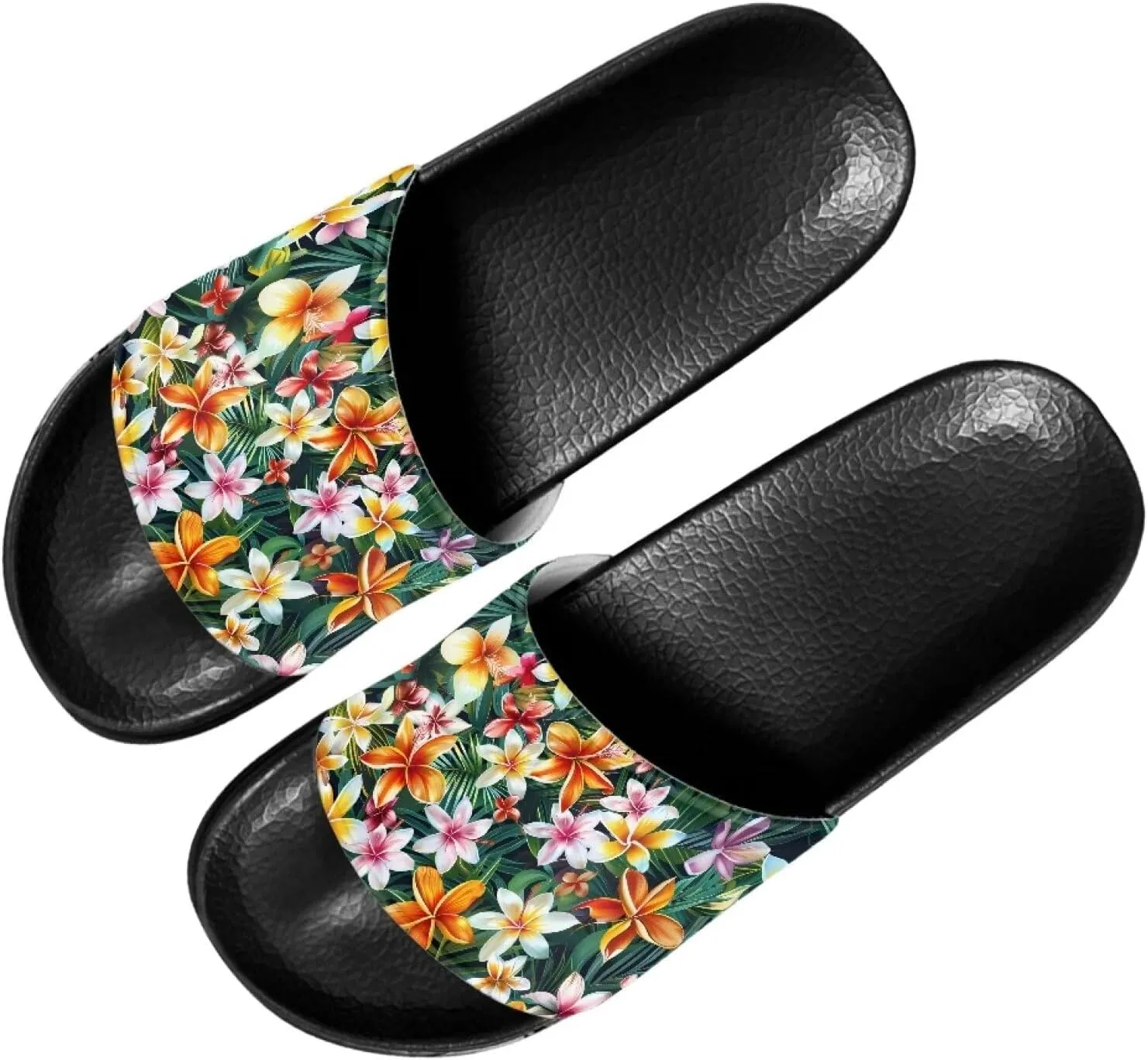 Ladies Pillow House Slide Sandals Open Toe Black Flat Shoes Ultra Cushion Sandals Single Band Bath Shower Shoes Travel-friendly Flip Flops