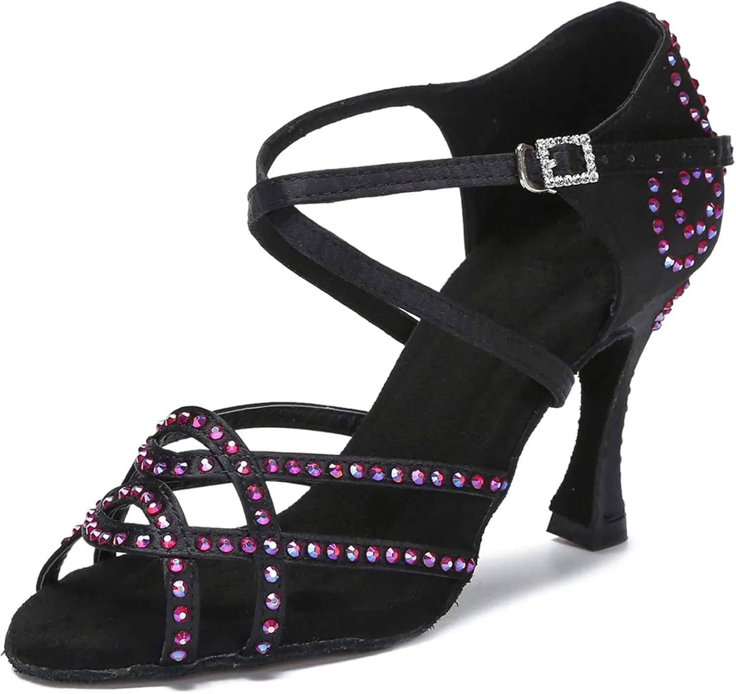 Ladies Ruby-Toned Latex Heels - Flexible Soles with Satin Ribbons for Red Carpet Nights (8CM/3.15")