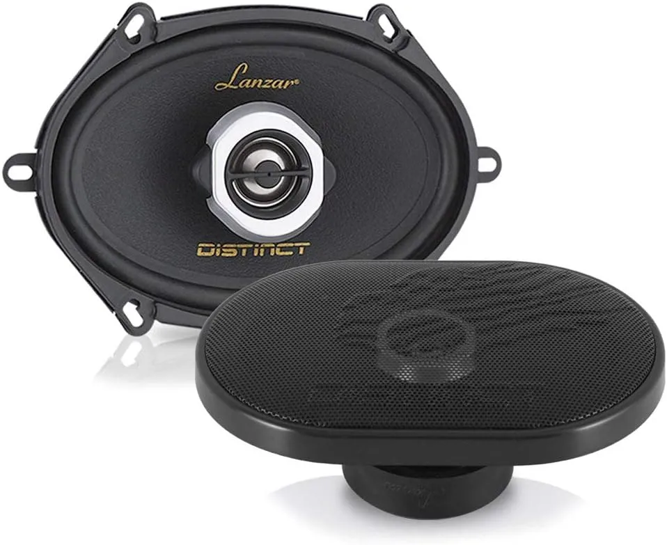 Lanzar 2-Way Universal Car Stereo Speakers - 200W 5” x 7” / 6” x 8” Universal OEM Quick Replacement Component Speakers Vehicle Door/Side Panel Mount Compatible, Pro Audio Car Speakers DCT5.72 (Pair)
