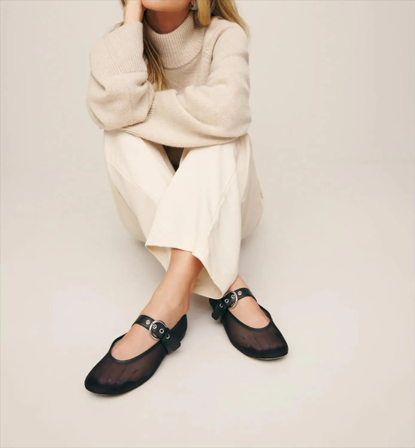Leopard Mesh Ballet Flats for Women Round Toe Buckle Flats Slip on Mesh Mary Jane Flats Comfortable Ballerina Shoes Casual Office Shoes