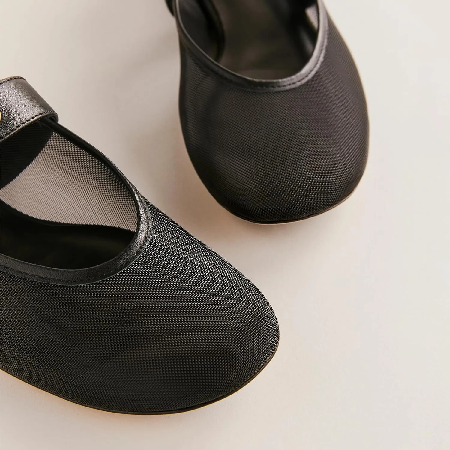 Leopard Mesh Ballet Flats for Women Round Toe Buckle Flats Slip on Mesh Mary Jane Flats Comfortable Ballerina Shoes Casual Office Shoes
