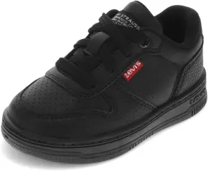 Levi's Toddler Drive Lo Synthetic Leather Casual Lowtop Sneaker Shoe, Black Mono, 6 M