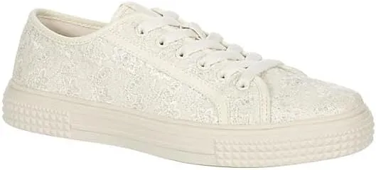 Limelight Lacy - Women's Casual Lace-Up White Lace Fashion Sneakers