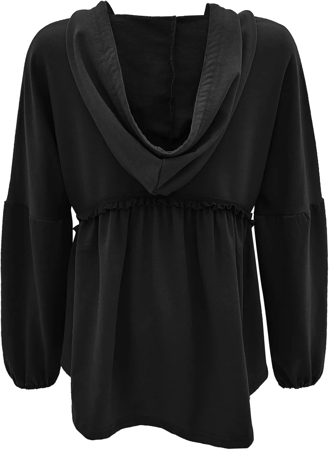 Limerose Womens Tunic Top Casual Long Sleeves Peplum Babydoll Ruffle Knit Hoodies Pullover