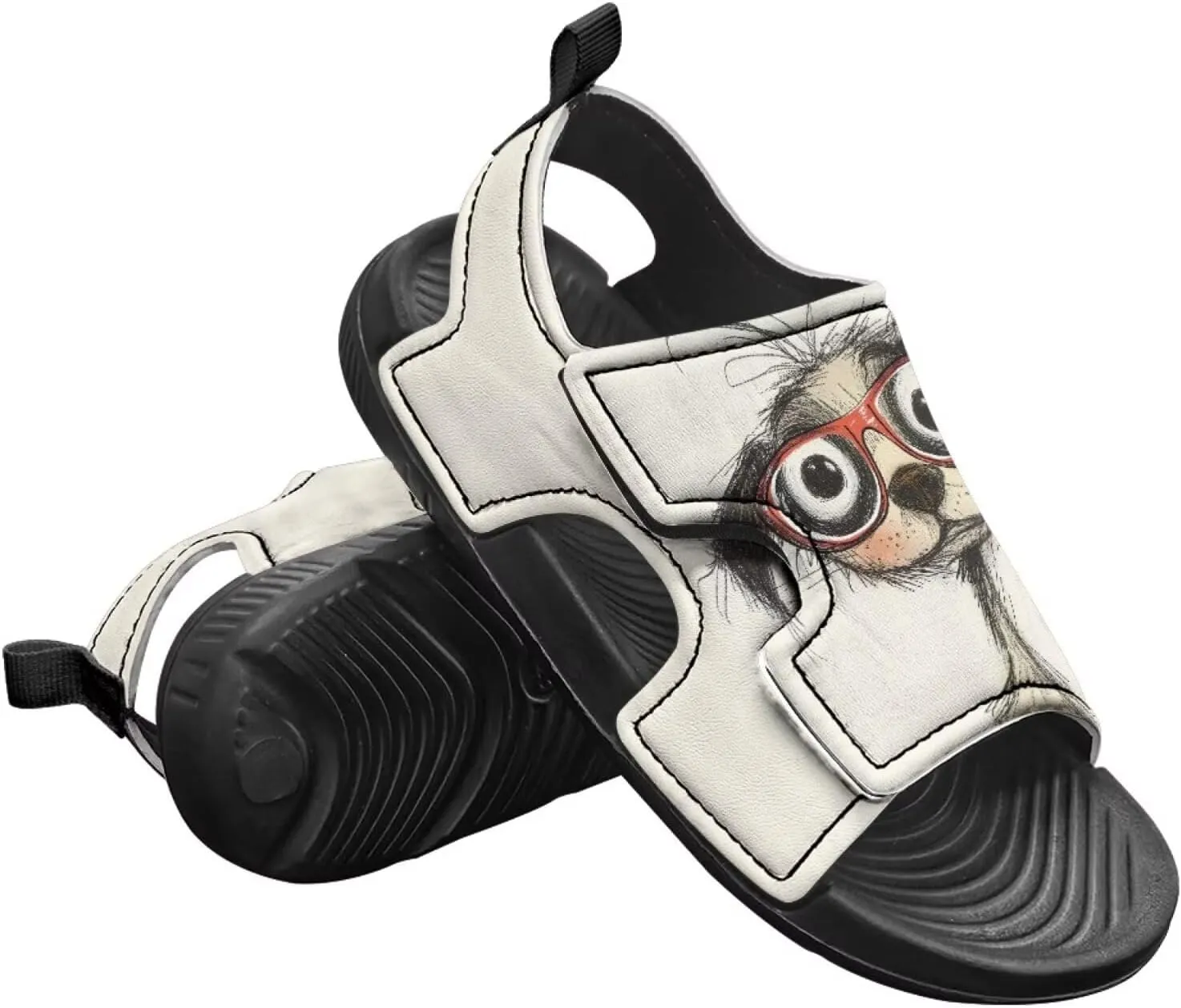 Little Kids Open Toe Summer Outtdoor Sport Sandals Art Cat and Puppy Water Shoes Lightweight Hiking Sandals