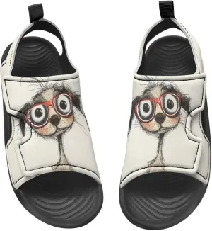 Little Kids Open Toe Summer Outtdoor Sport Sandals Art Cat and Puppy Water Shoes Lightweight Hiking Sandals