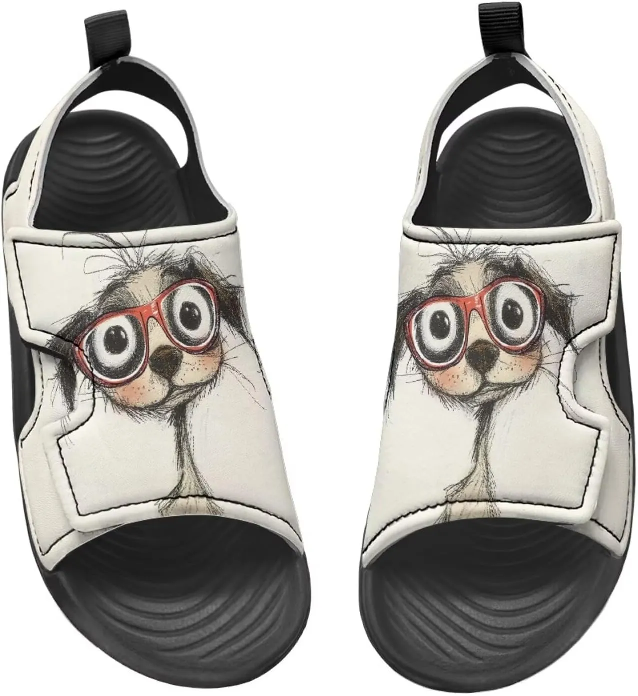 Little Kids Open Toe Summer Outtdoor Sport Sandals Art Cat and Puppy Water Shoes Lightweight Hiking Sandals