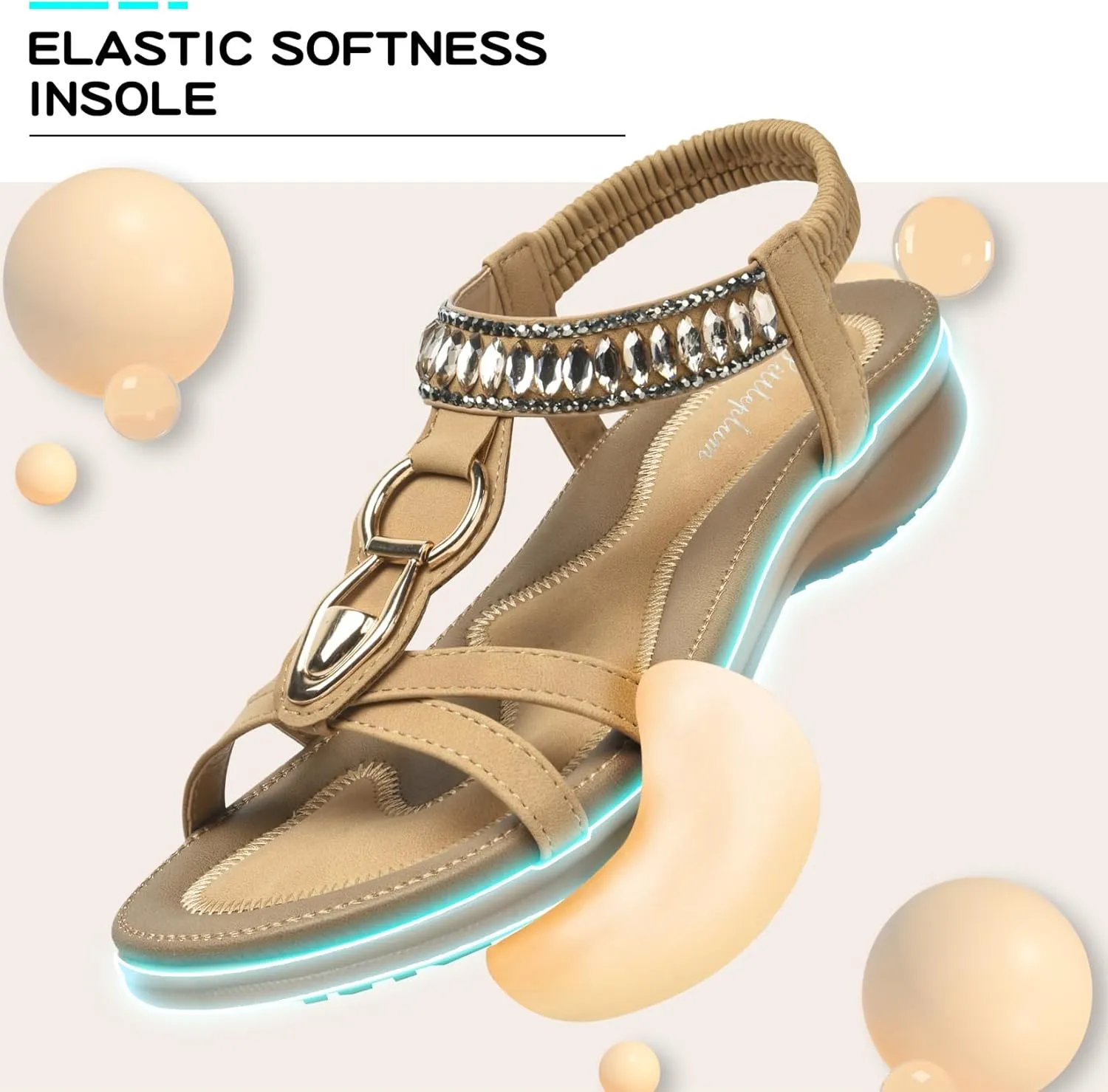 Littleplum Womens Sandals Comfort Arch Support Sandals Summer Walking Shoes Casual Ankle Elastic Flip Flops Sandals