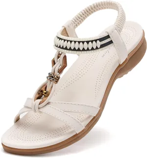 Littleplum Womens Sandals Comfort Arch Support Sandals Summer Walking Shoes Casual Ankle Elastic Flip Flops Shoes