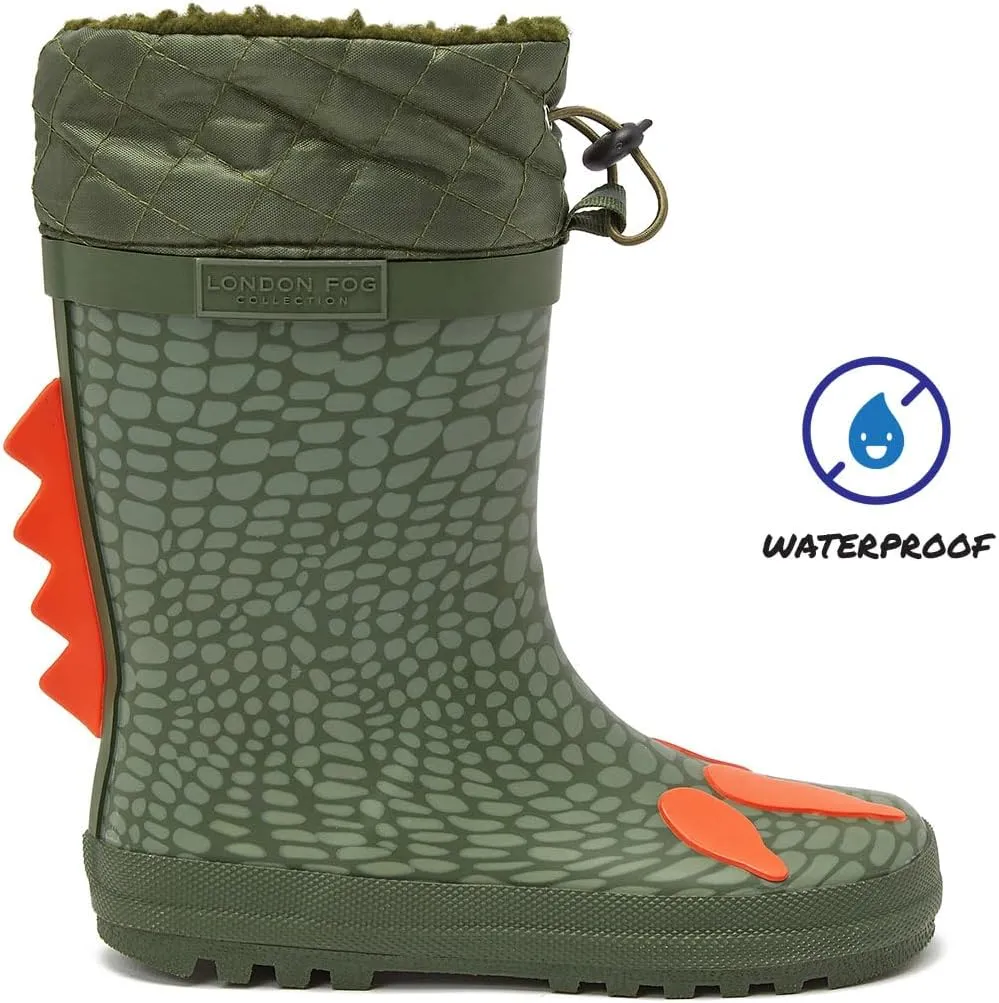 LONDON FOG Toby Boys Girls Snow Boots and Rain Boots - Insulated Winter Waterproof Boys Girls Snow Boots - Little Kid and Big Kid Sizes 11 to 7