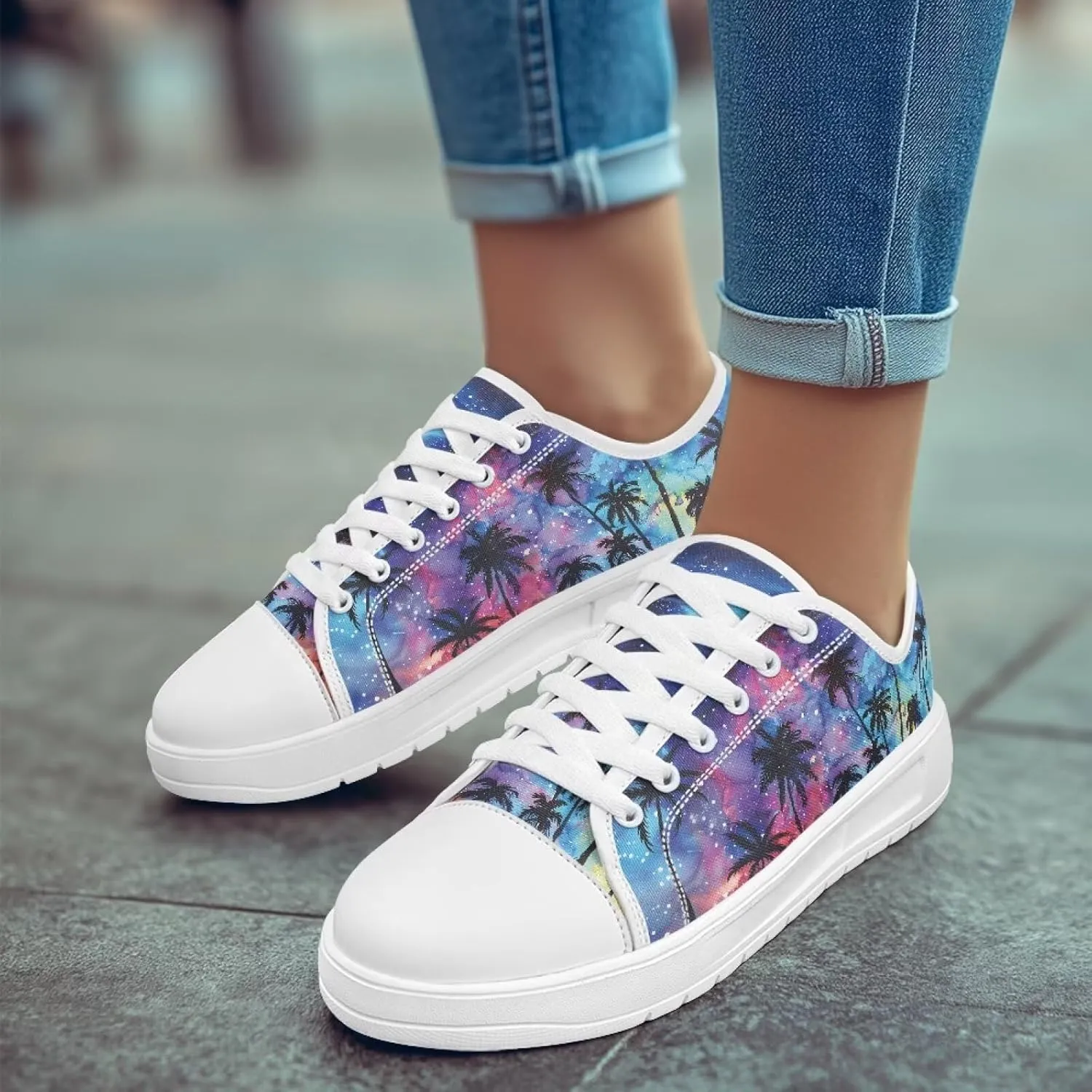 Low Tops Canvas Shoes for Women Girl Classic Lace Up Fashion Sneaker Street Casual Canvas Shoes No Laces 5.5-13.5