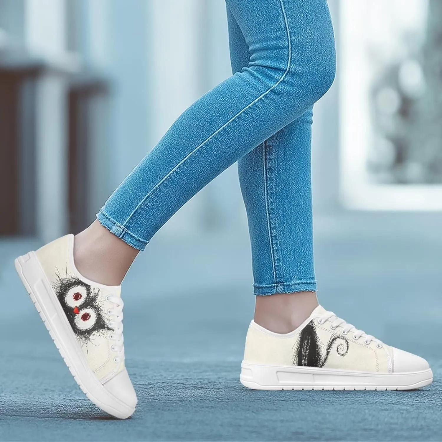 Low Tops Canvas Shoes for Women Girl Classic Lace Up Fashion Sneaker Street Casual Canvas Shoes No Laces 5.5-13.5