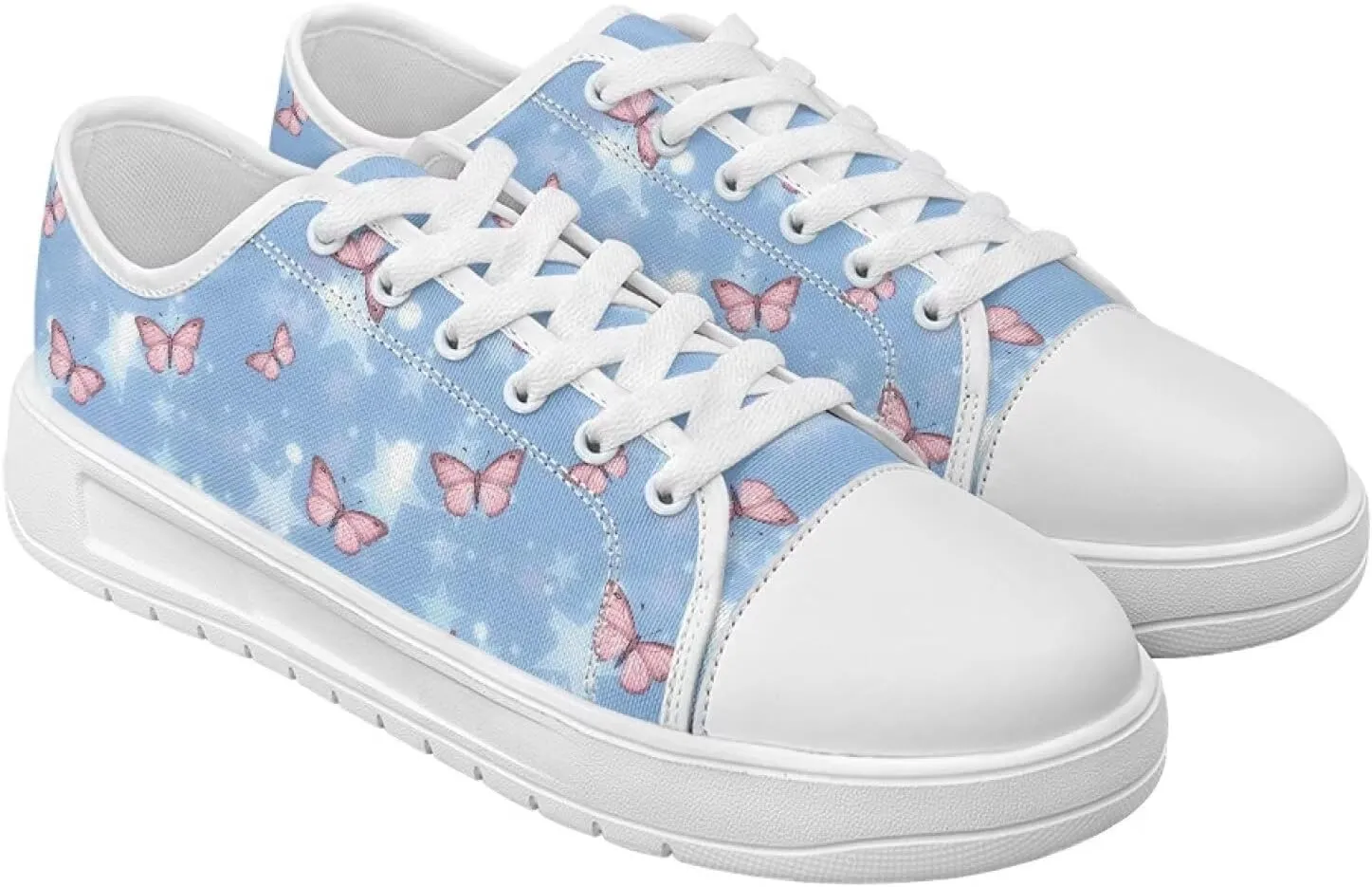 Low Tops Canvas Shoes for Women Girl Classic Lace Up Fashion Sneaker Street Casual Canvas Shoes No Laces 5.5-13.5