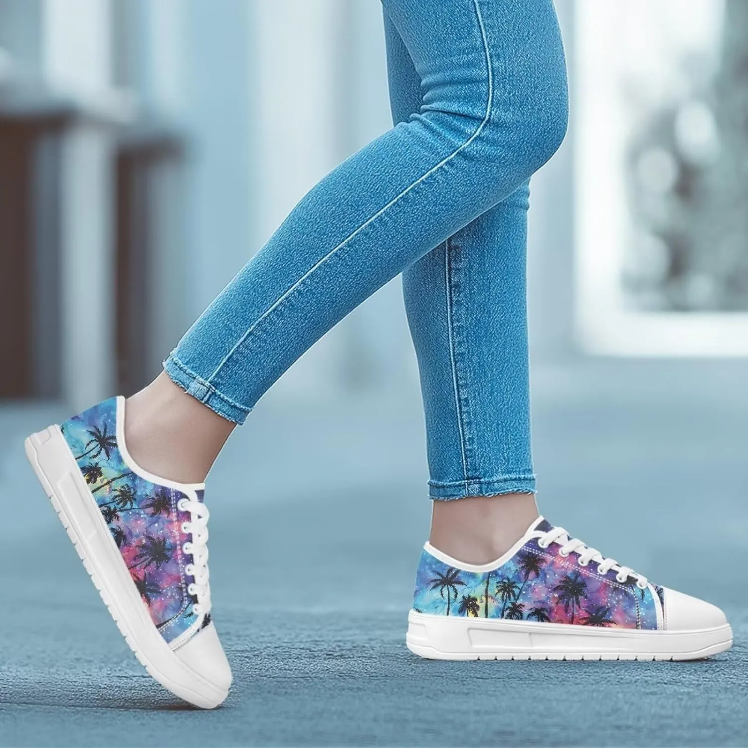 Low Tops Canvas Shoes for Women Girl Classic Lace Up Fashion Sneaker Street Casual Canvas Shoes No Laces 5.5-13.5