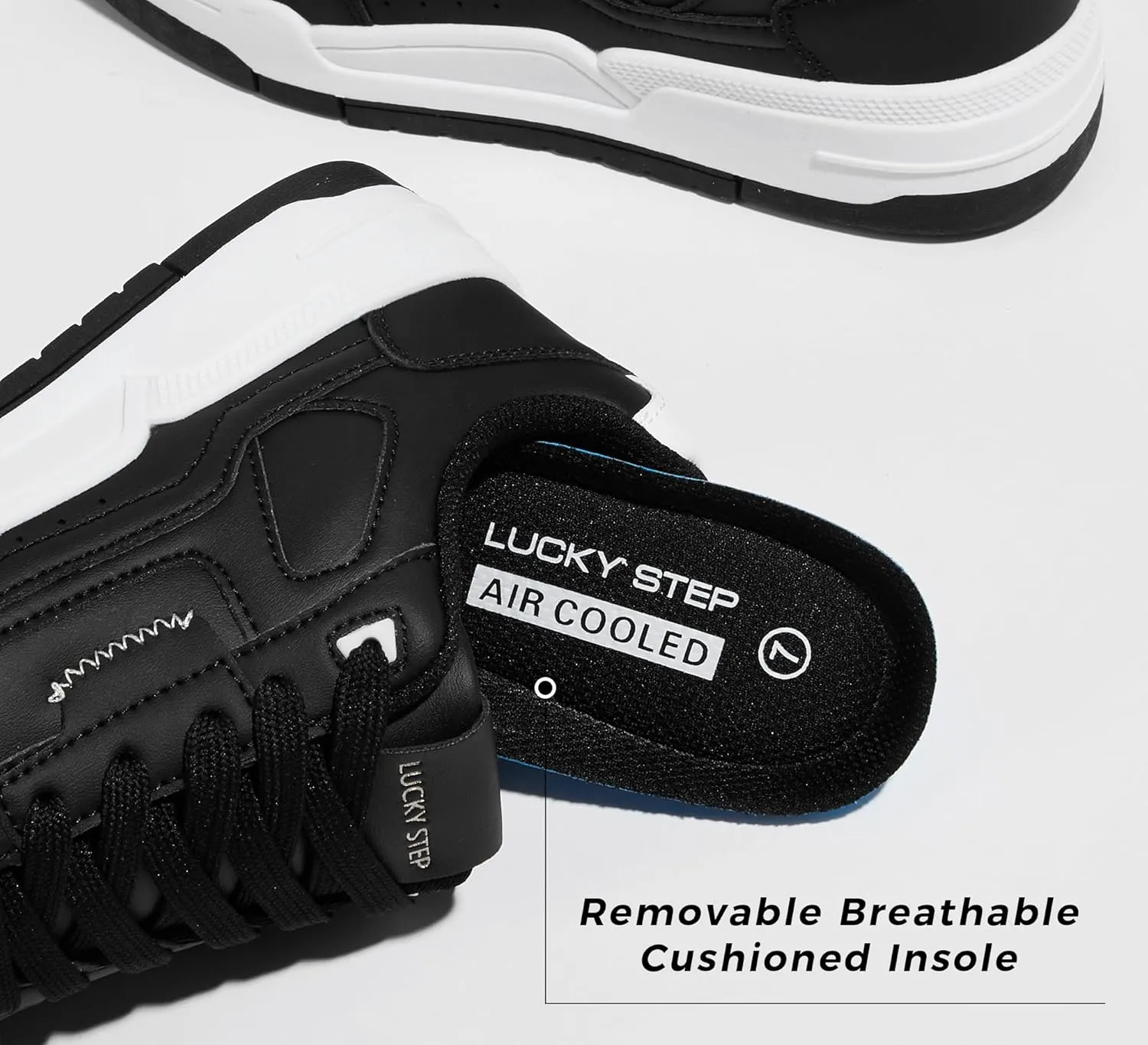 LUCKY STEP Women's Lace Up Fashion Casual Sneakers Low Top Walking Shoes Platform Comfort Non Slip Tennis Shoes