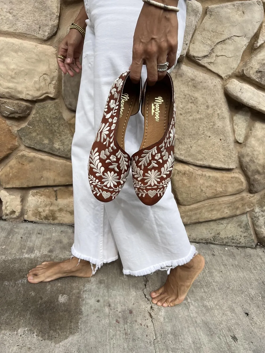 Macarena Collection Sandals women Huarache Sandal Colorful Leather Mexican Comfort Walking Handcrafted Leather Embroidered Flats - Mexican Artisan Design Maky
