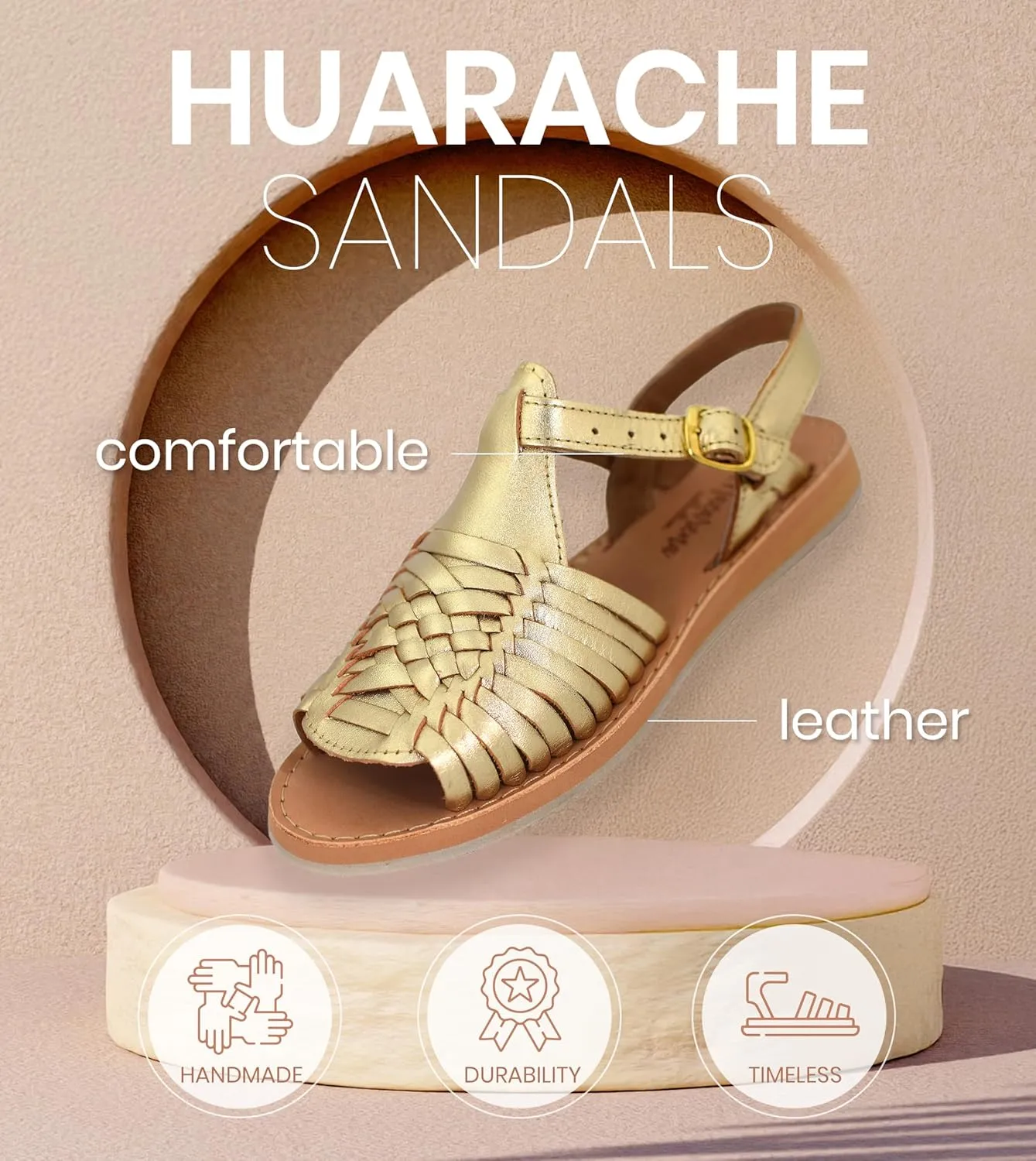 Macarena Collection Womens Shoes Leather Sandals for Women | Huarache Handmade Mexican Sandals Women | Comfortable & Stylish Womens Sandals 3044
