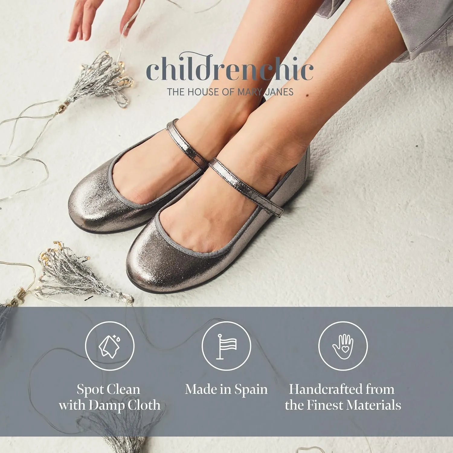 Mary Jane Shoes for Girls – Classic & Comfortable Dress Shoes for Toddlers & Kids – Perfect Flats for School, Play, and Special Occasions (Shimmer)