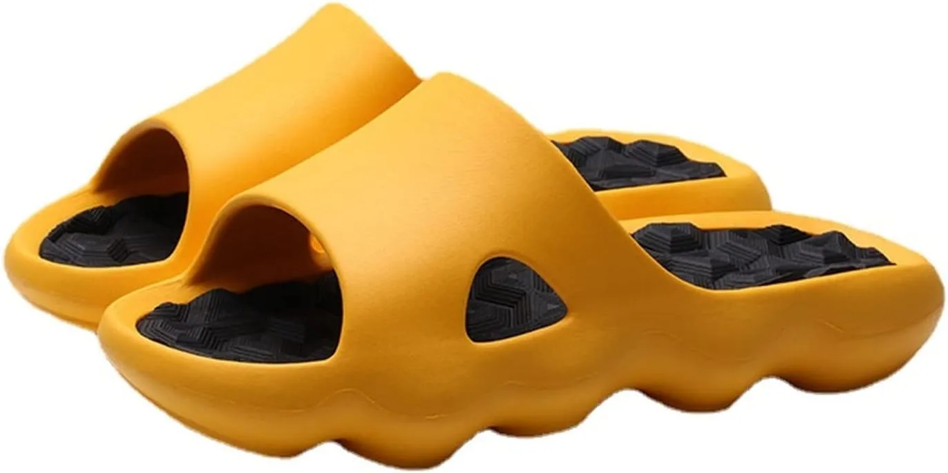 Massage Slide Sandals For Women And Men Shower Bathroom Non-Slip Quick Drying Open Toe Super Soft Comfy Thick Sole Home House Cloud Cushion Slide Sandals For Indoor & Outdoor Platform Shoes(44-45)