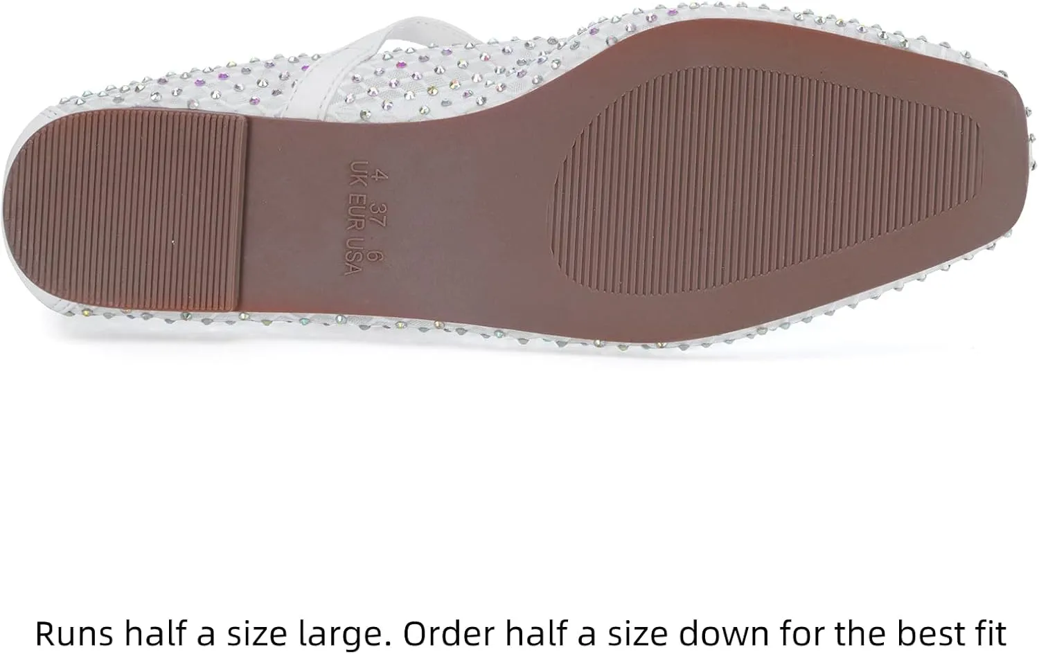 mazeskin Womens Mesh Memory Foam Ballet Flats Square Toe Shoes Ladies Comfortable Buckle Strap Ballerina Shoes with Rhinestone
