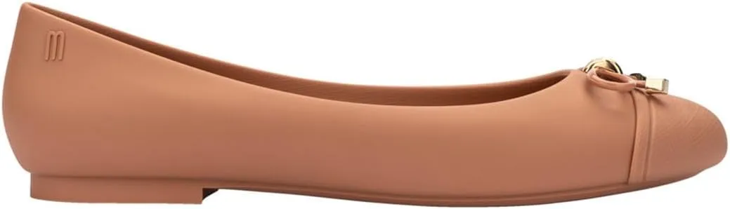 Melissa Doll V Jelly Flats for Women - Soft & Flexible Ballet Flats for Women, Bow Applique, Slip-on Closed-Toe Jelly Shoes