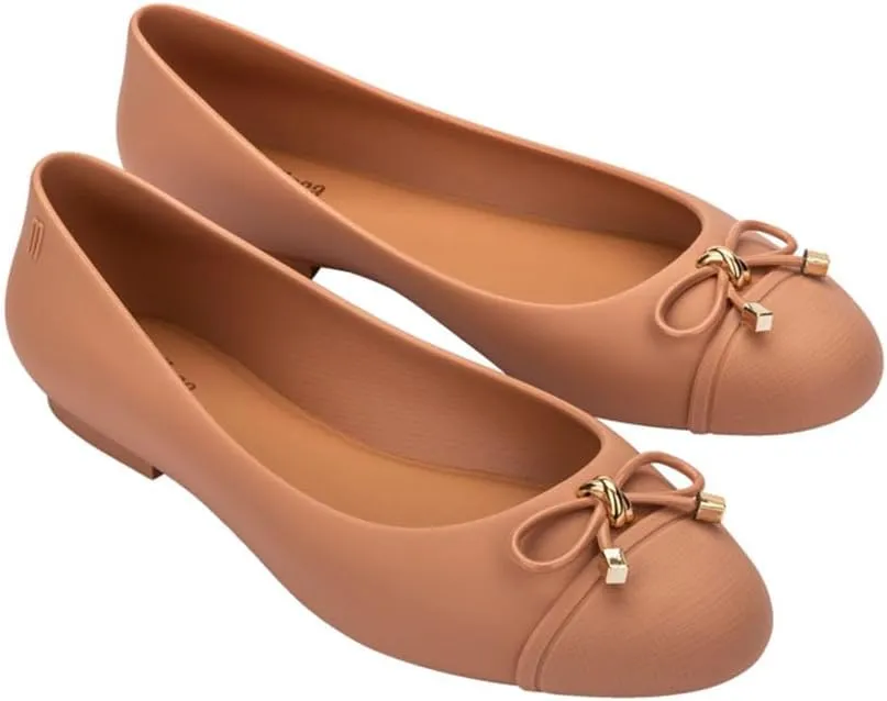 Melissa Doll V Jelly Flats for Women - Soft & Flexible Ballet Flats for Women, Bow Applique, Slip-on Closed-Toe Jelly Shoes