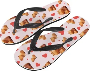Men American Flag Flip Flop Sandal, Daisy Classic Thongs Sandals for Beach Men's Comfortable Flip Flops Sandals