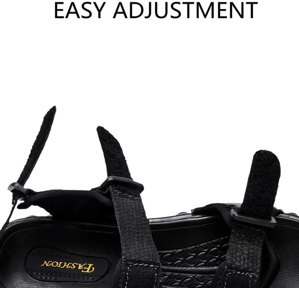 Men s Sports Athletic Sandals Outdoor Summer Leather Hiking Beach Shoes Breathable Exposed Toe Strap Walking Fisherman