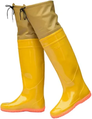 Men Women Hip Waders Boots for Fishing Hunting Lightweight PVC Waterproof Hip Boots Outdoor Rain Boots Knee High 60cm