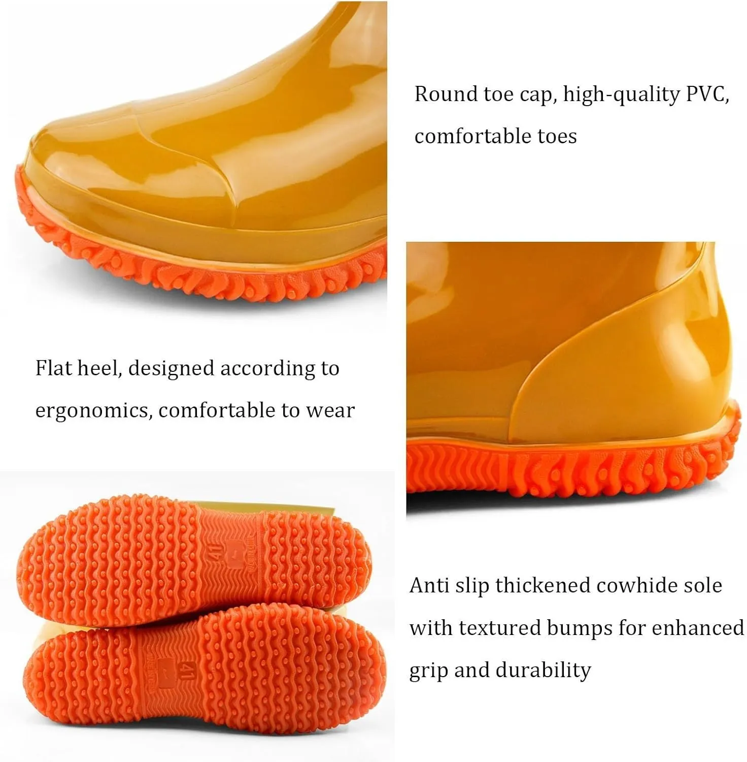 Men Women Hip Waders Boots for Fishing Hunting Lightweight PVC Waterproof Hip Boots Outdoor Rain Boots Knee High 60cm