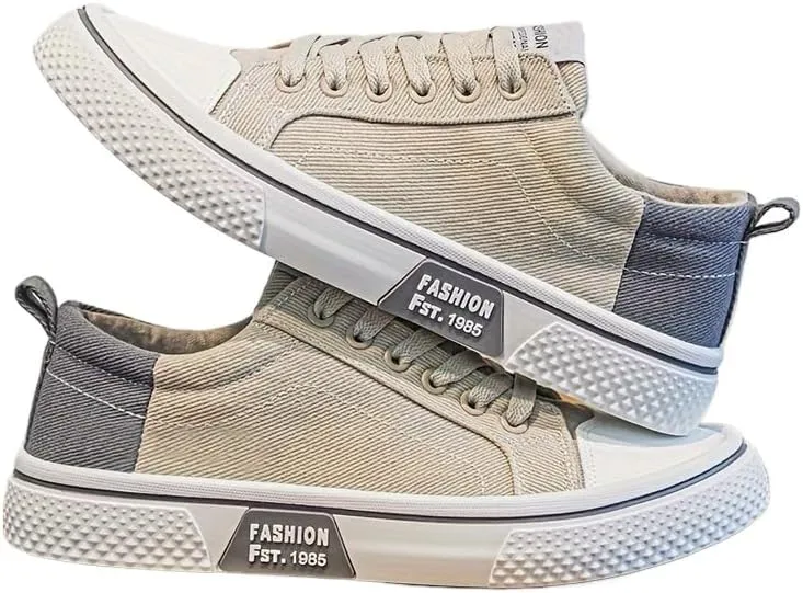 Men's Breathable Canvas Lace-Up Skate Shoes for All Season