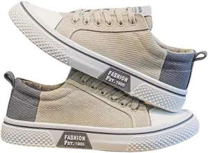 Men's Breathable Canvas Lace-Up Skate Shoes for All Season