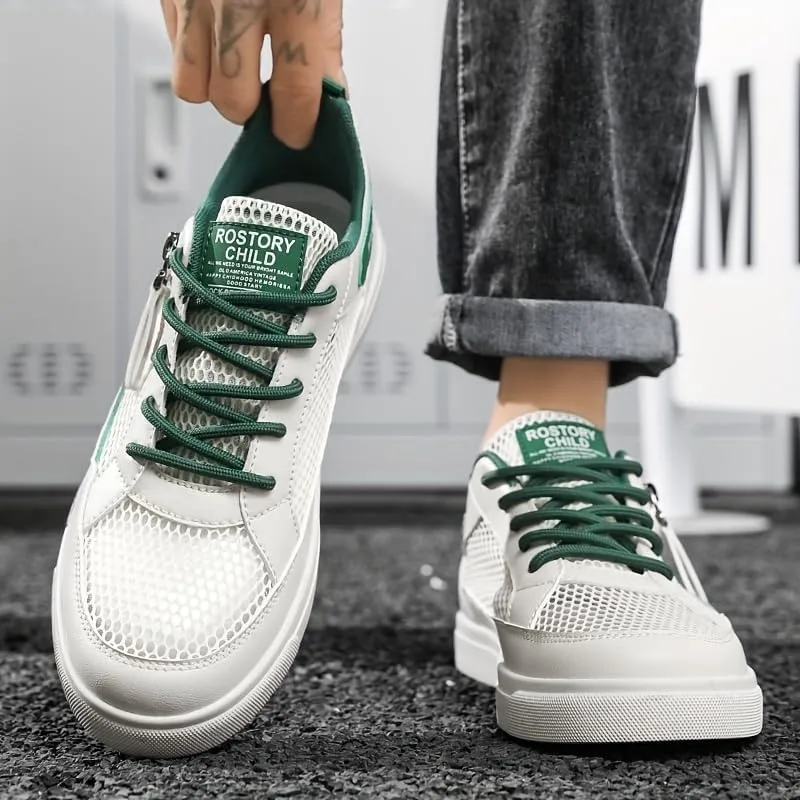 Men's Breathable Mesh Casual Sneakers - Lightweight Summer Shoes with Soft Rubber Sole, Comfortable for All Season