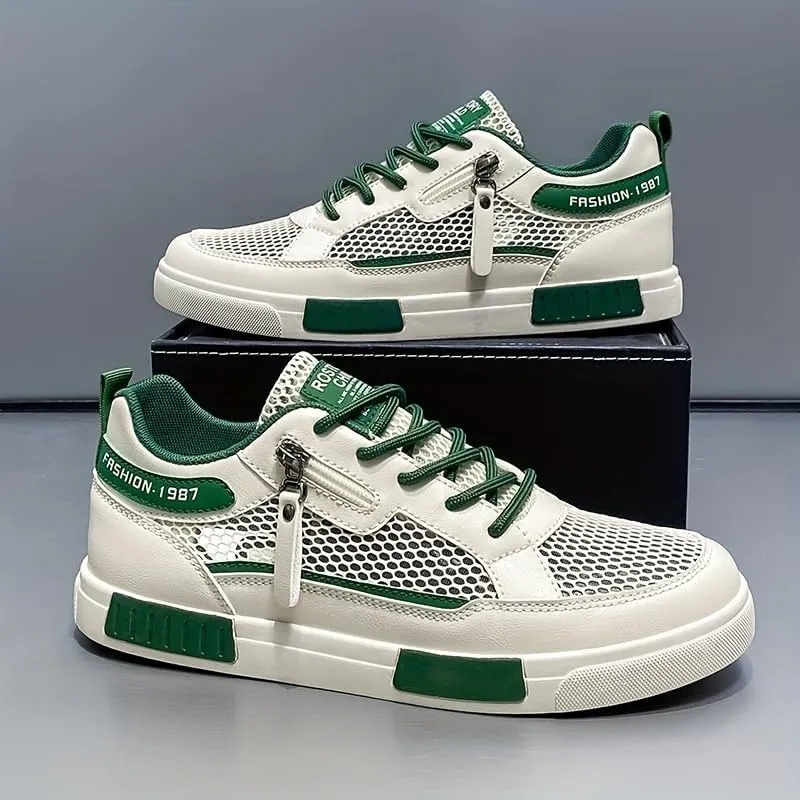 Men's Breathable Mesh Casual Sneakers - Lightweight Summer Shoes with Soft Rubber Sole, Comfortable for All Season